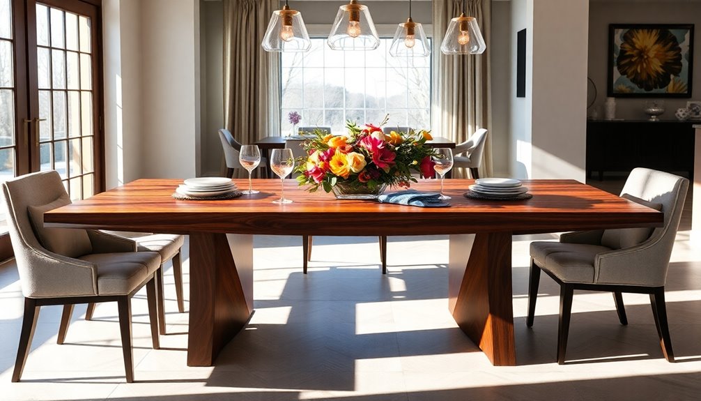 elegant dining table features