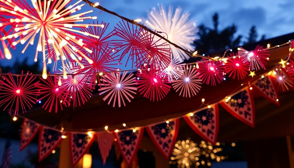 festive fireworks and bunting