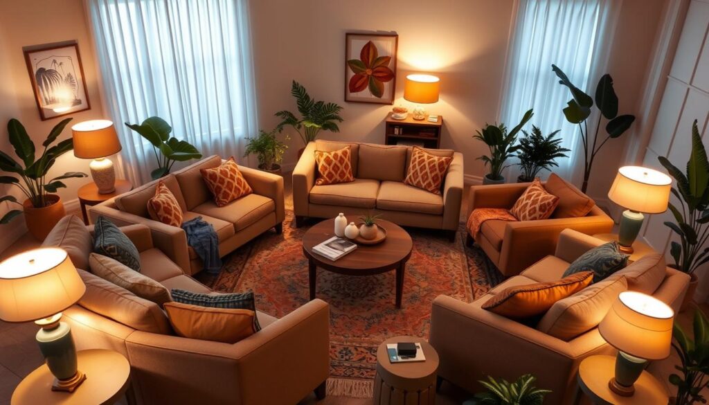 furniture arrangement for cozy conversation areas