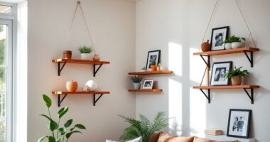 hanging shelves for organization