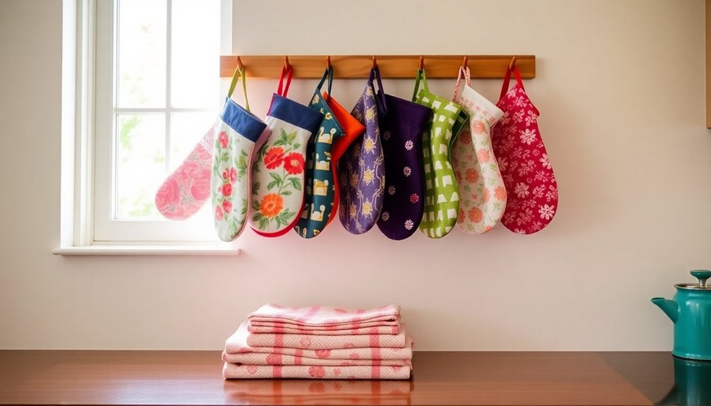 organized kitchen linen storage