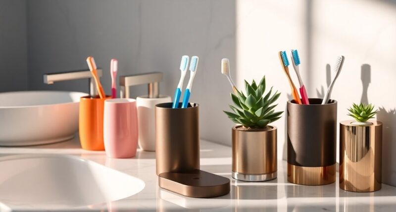 stylish bathroom toothbrush organization