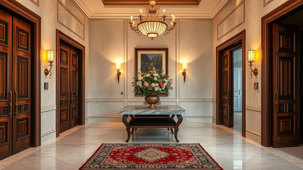 decorative accents enhance entryway