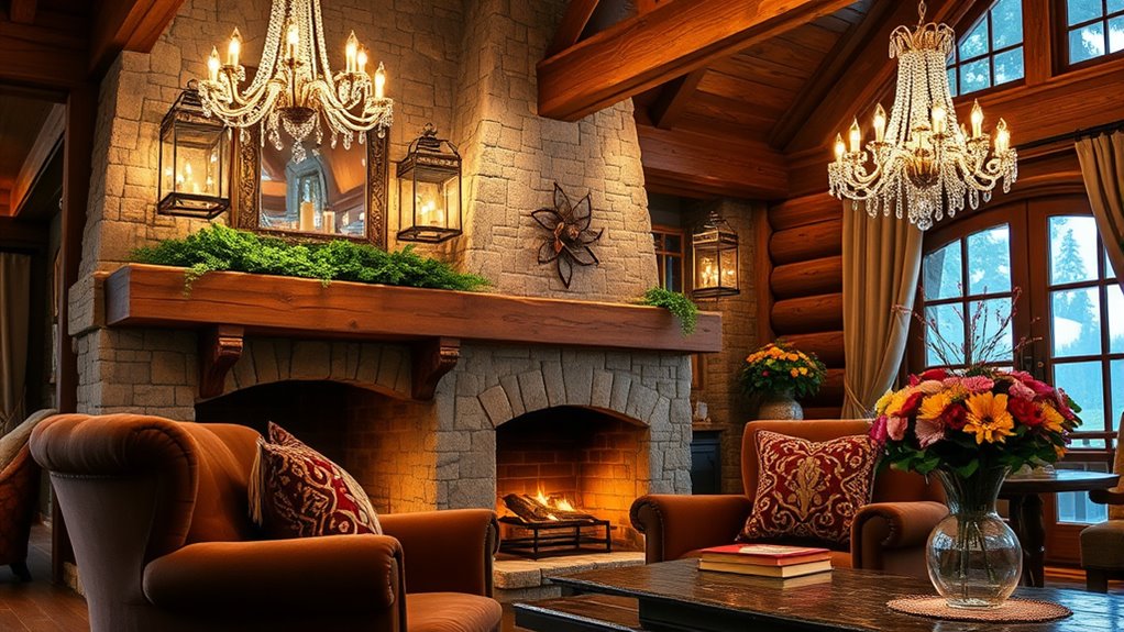 elegant rustic lighting accents