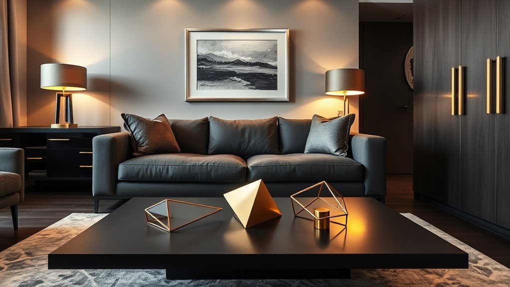 gold accents enhance modern elegance