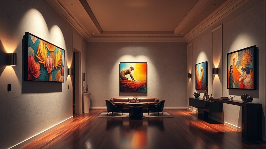 highlighting art with lighting
