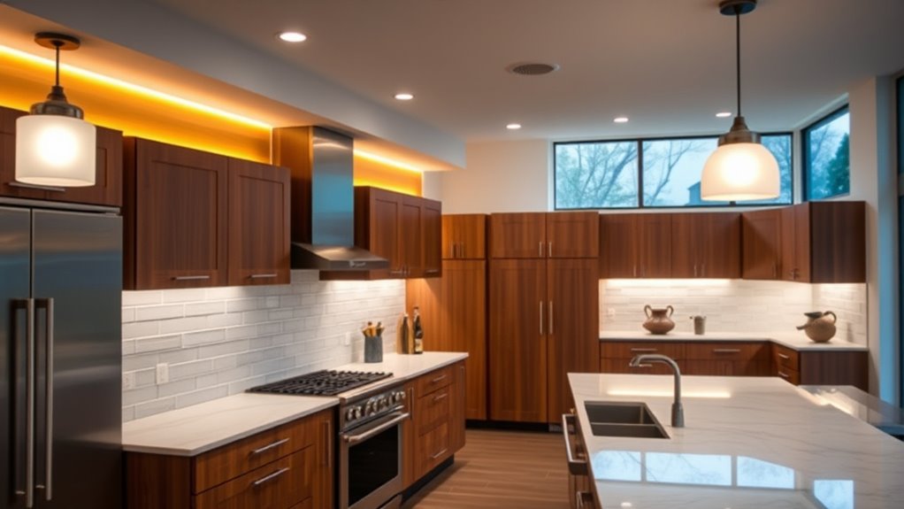 layered lighting enhances ambiance