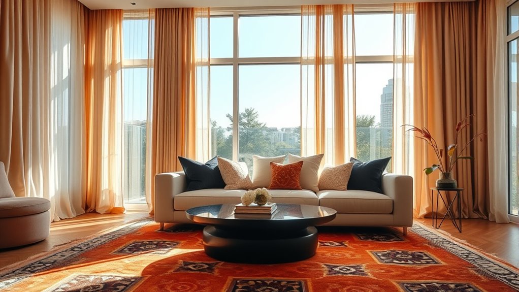 layered pattern rug selection