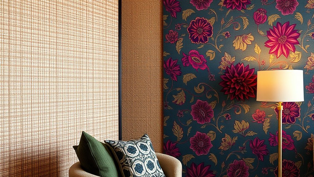 layered wallcovering textures and patterns