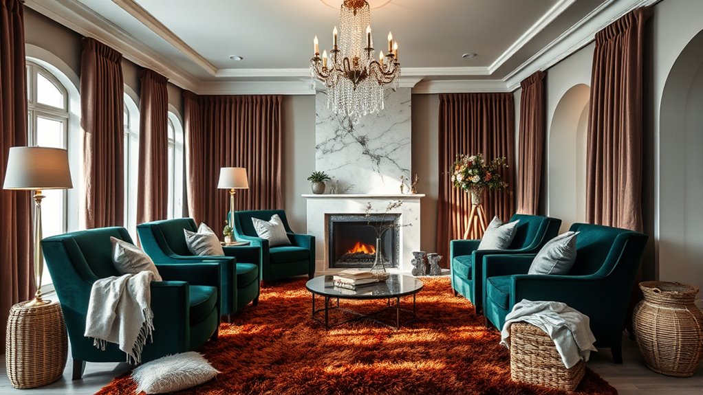 luxurious textures create warmth