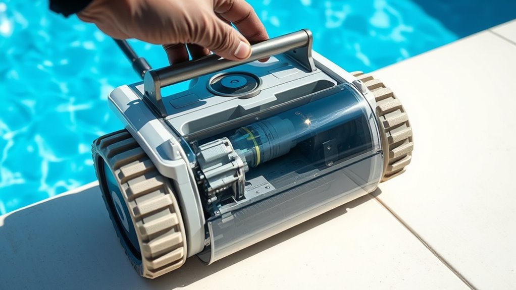 maintain robotic pool cleaner