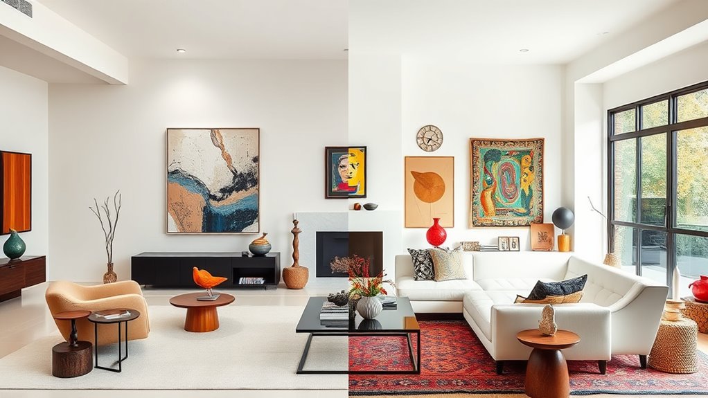 minimalist vs eclectic art styles