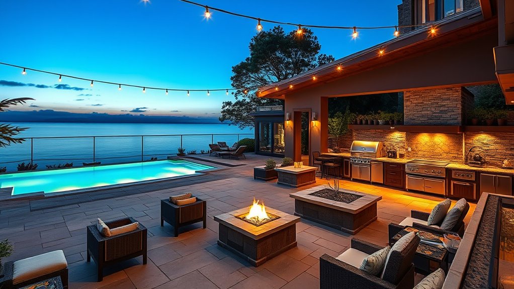outdoor luxury entertainment areas