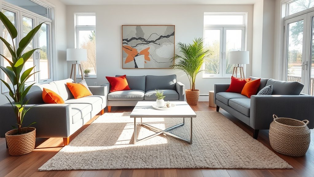 rearrange furniture for openness