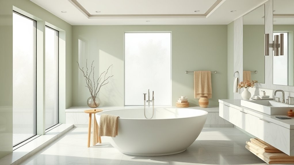 serene bathroom color coordination