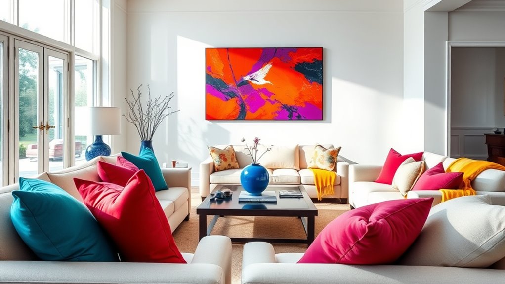 strategic colorful decor accents