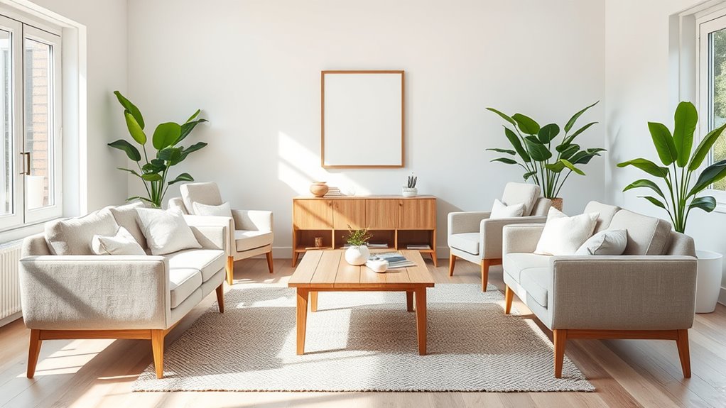 symmetrical furniture focal point