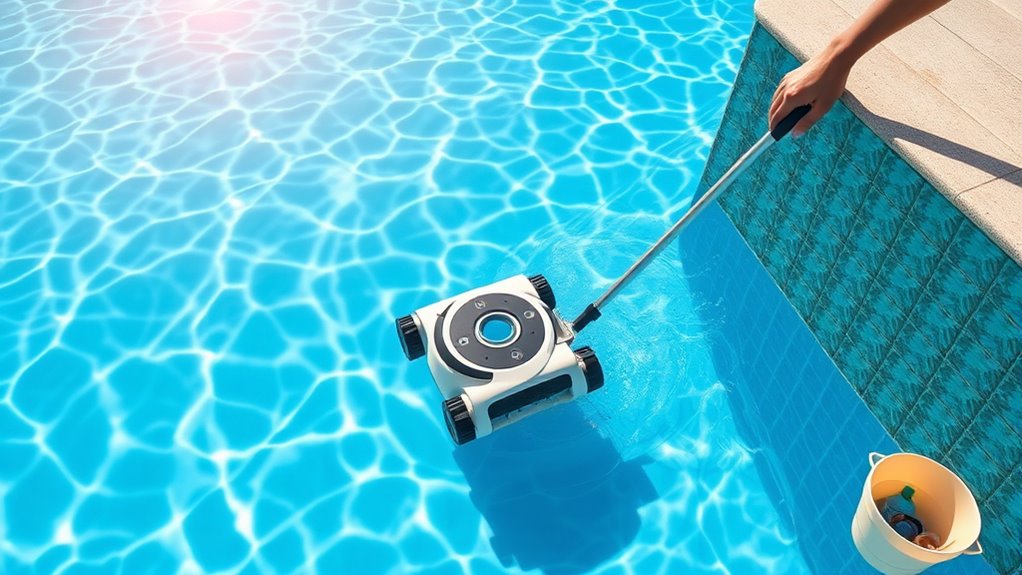 thorough pool surface cleaning