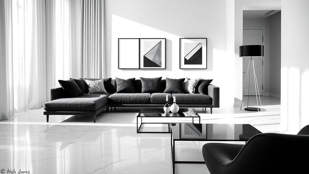 black and white artistic homes