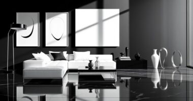 black and white modern decor