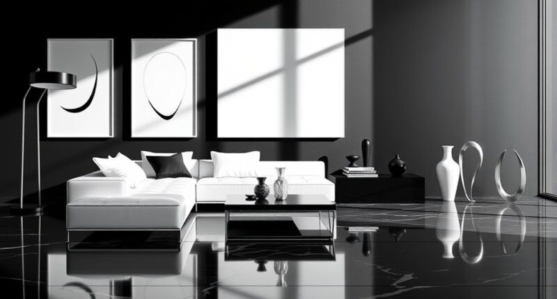 black and white modern decor