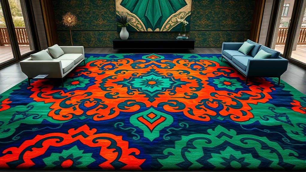 bold rug as focal point