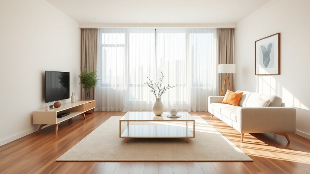 clear neutral clutter free space