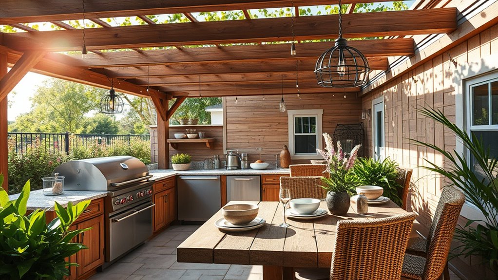 comfortable stylish outdoor dining