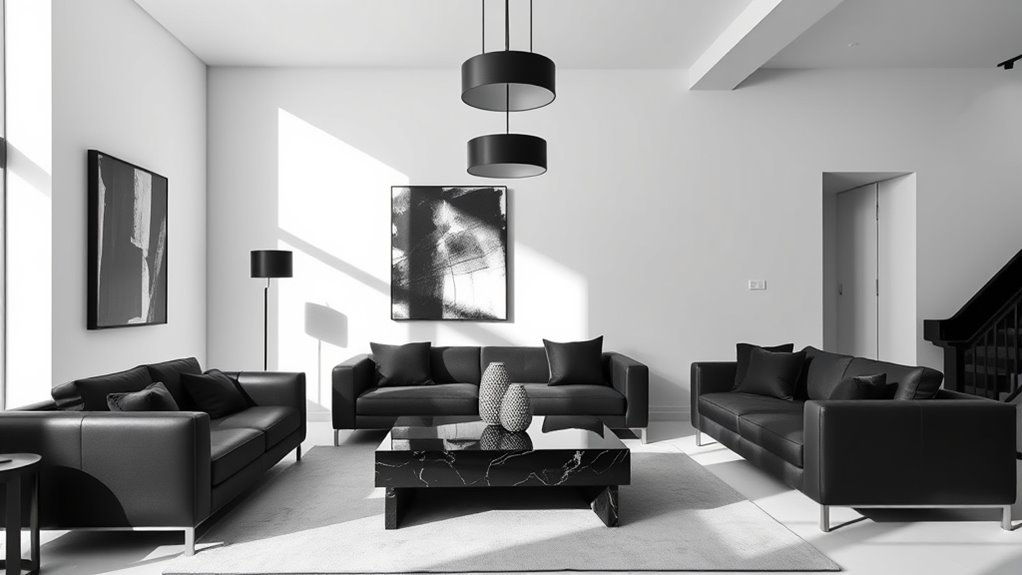 contrast lighting furniture placement