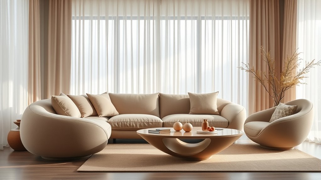 curved artistic inviting furniture