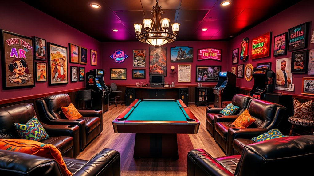 customized themed game room