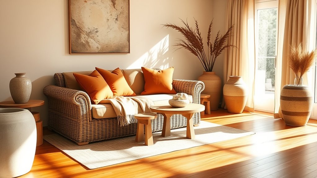 earthy tones create warmth