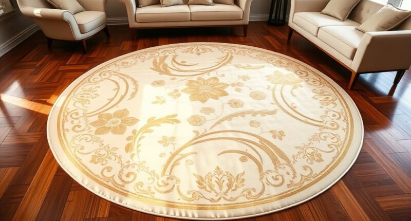 elegant 8 ft round silk rugs