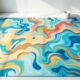 elegant abstract silk rugs
