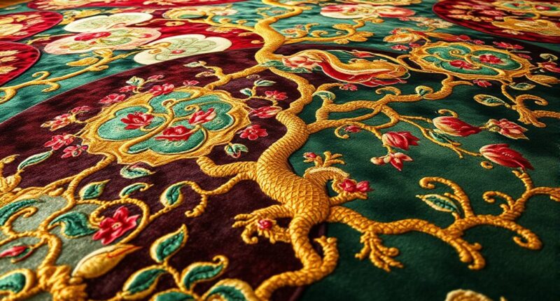 elegant artistic silk carpets