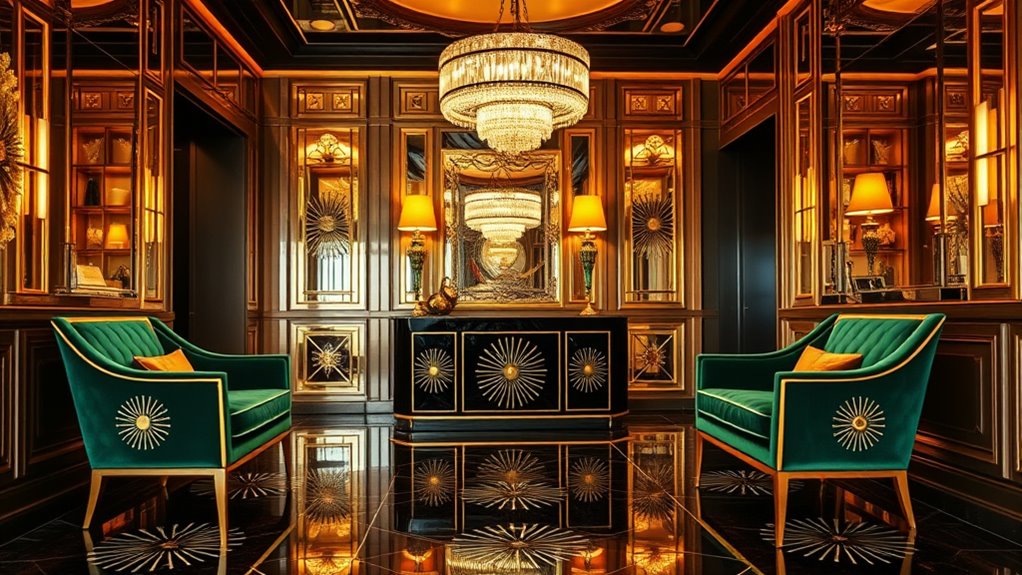 elegant geometric metallic accents