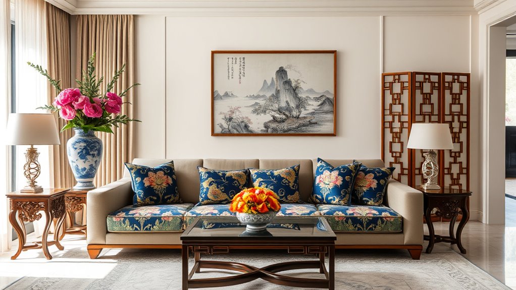 elegant modern chinoiserie integration