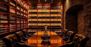 elegant wine display area