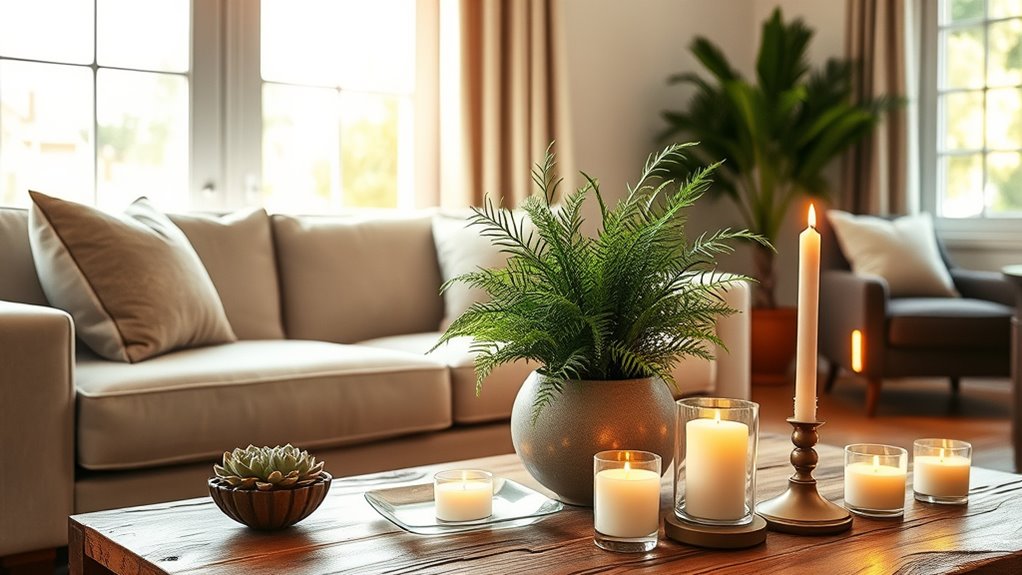 fresh plants and candles