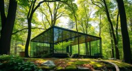 glass house nestled woods
