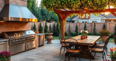 gourmet outdoor dining area
