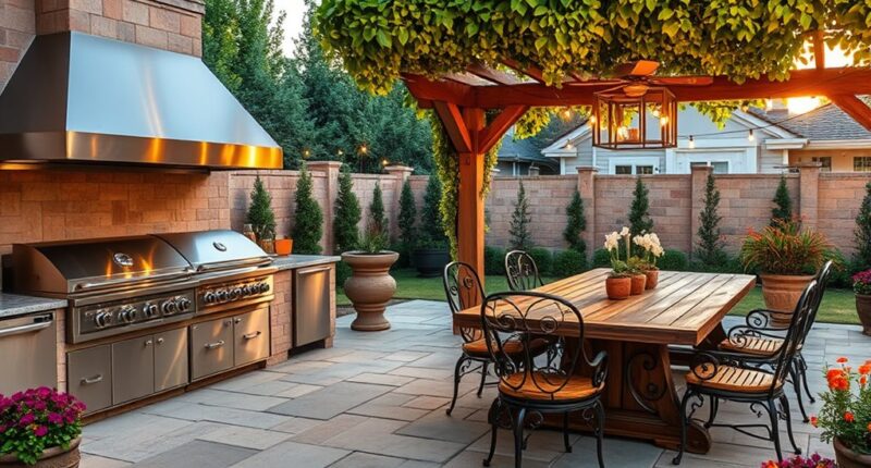 gourmet outdoor dining area