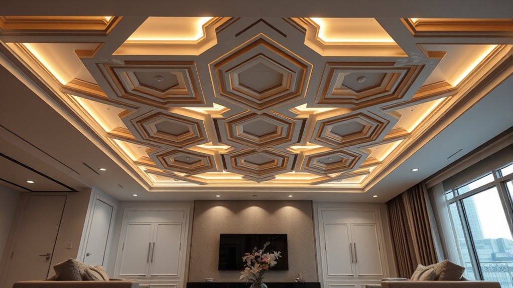 highlighting ceiling features with lighting