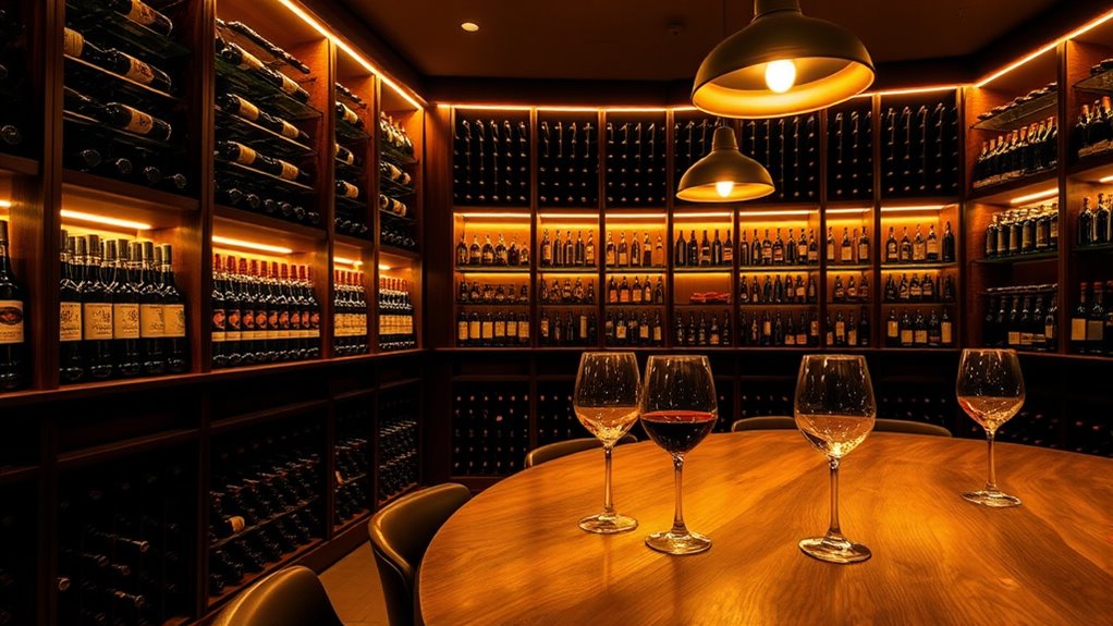 highlighting wines with strategic lighting