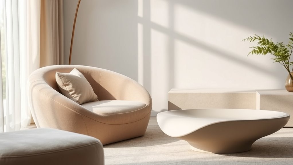 incorporate rounded curved elements