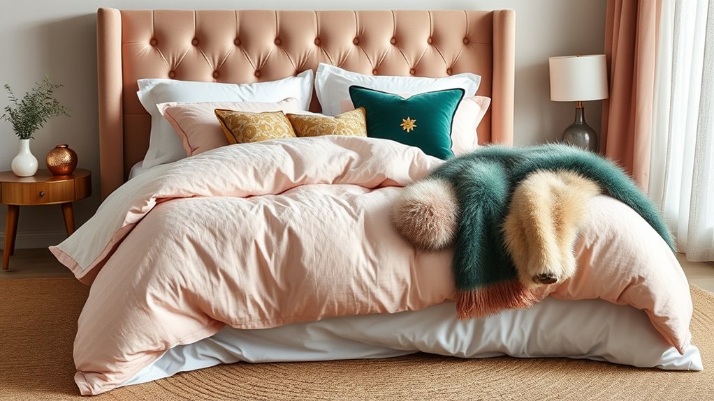 layered textures enhance decor