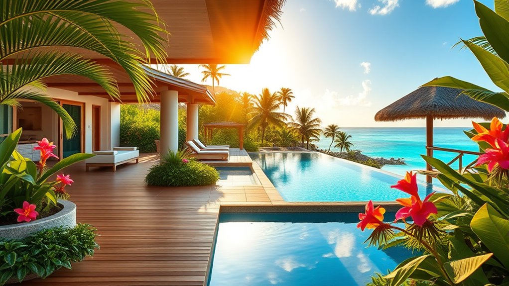lush tropical outdoor retreat
