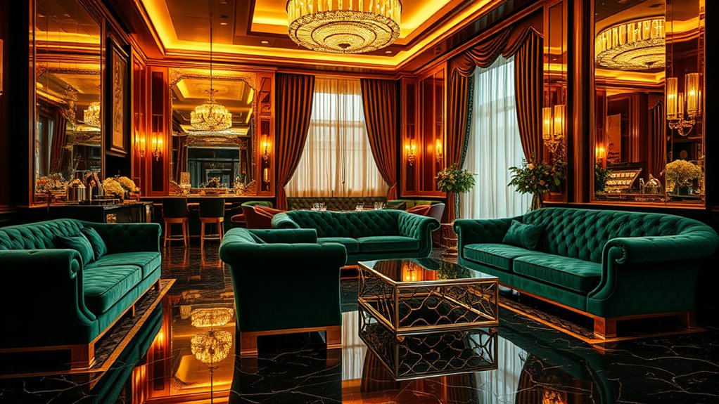 luxurious velvet and gold