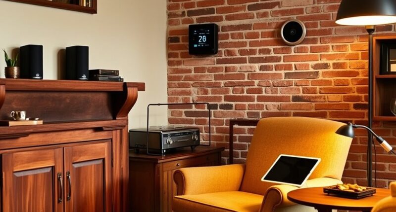 modern tech in classic home