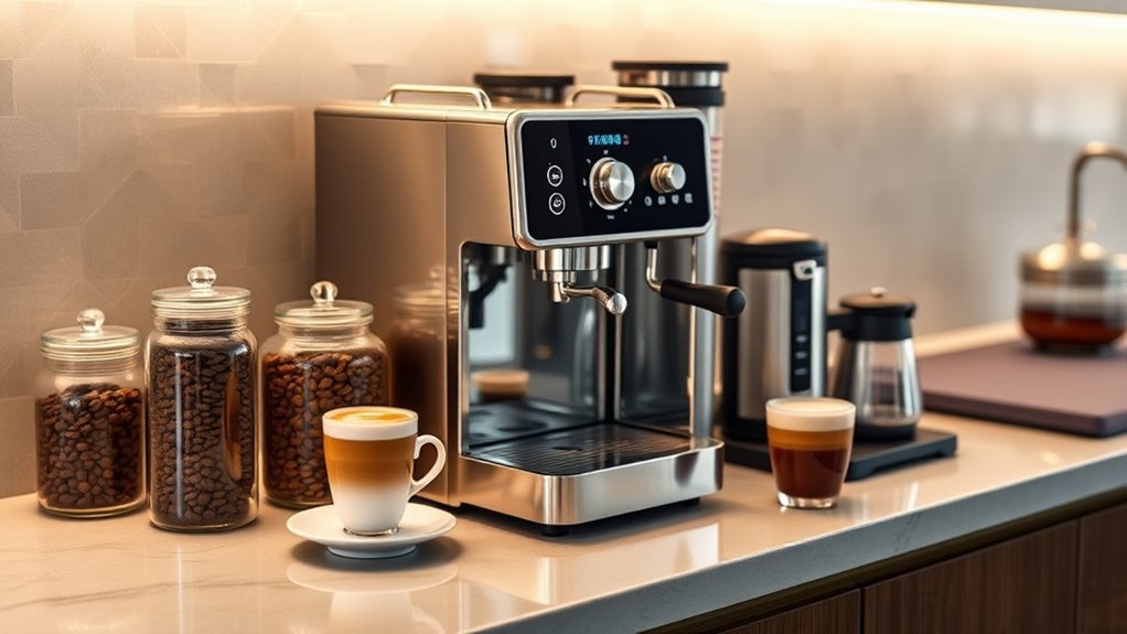 organized stylish coffee station